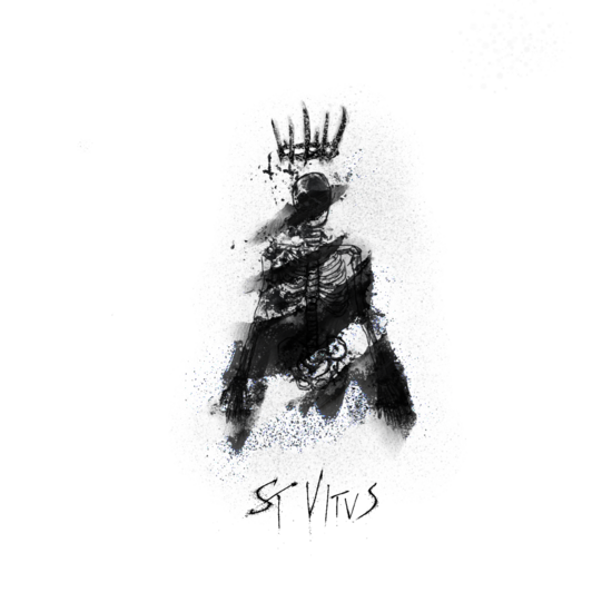 Album art of Terracons St Vitus, image is of a skeleton wearing a crown, floating with no legs. 